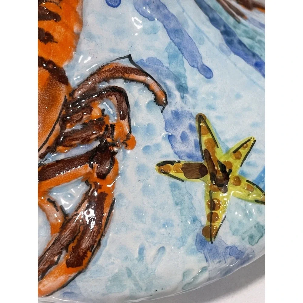 Vintage MCM SAM Italy Republic Of San Marino 3D Lobster‎ Sea Life Pottery Vase